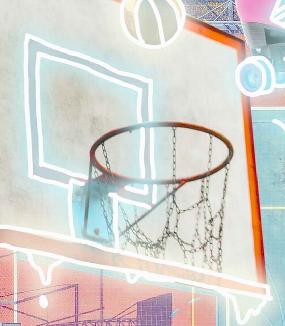 Basketballkorb mit Kettennetz